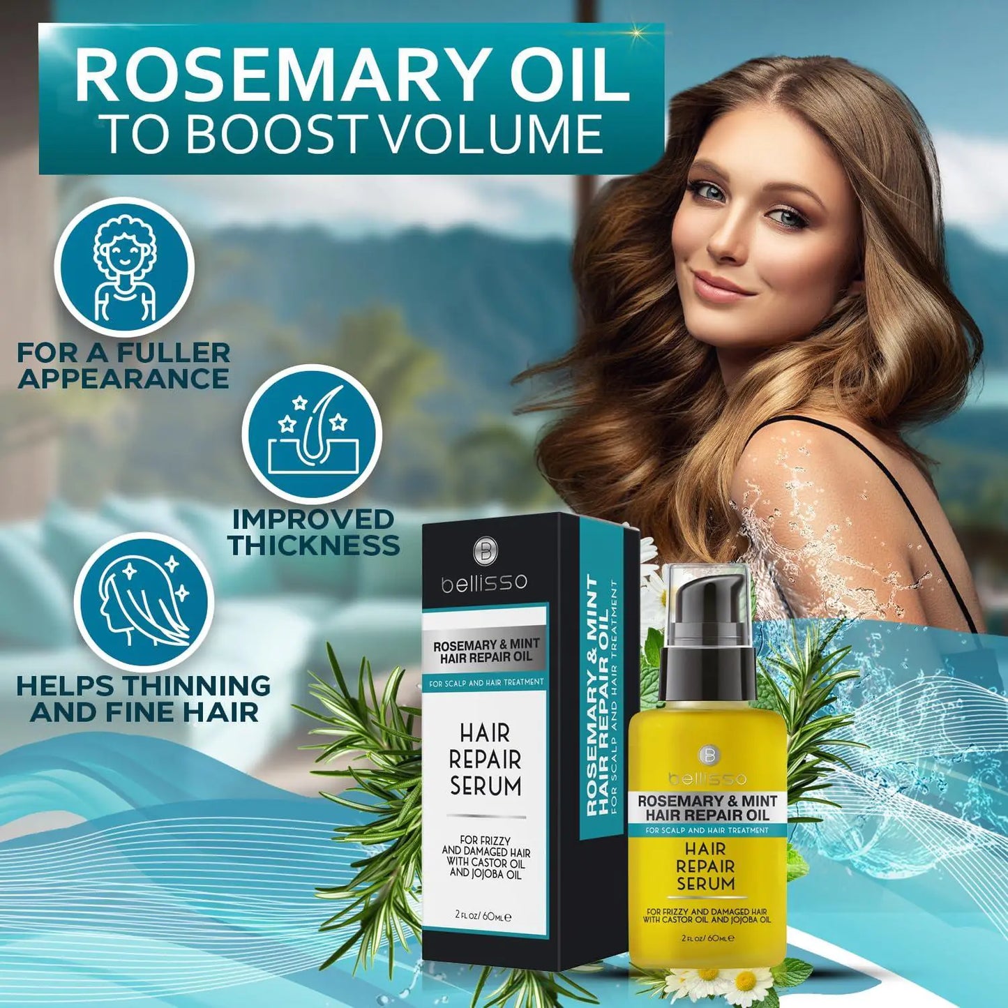 Rosemary Mint Oil Hair Serum Thickening